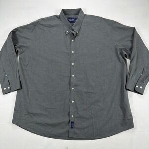 Woodies Button Down Shirt Cotton Custom Fit Long Sleeve Grey Mens 2XL 3XL 30x34